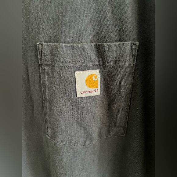 Carhartt Men’s 2XL Plain Solid T-Shirt Grey Front Pocket Logo - Picture 4 of 4